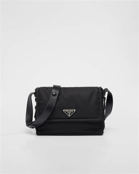 prada nylon crossbody navy|Prada padded nylon shoulder bag.